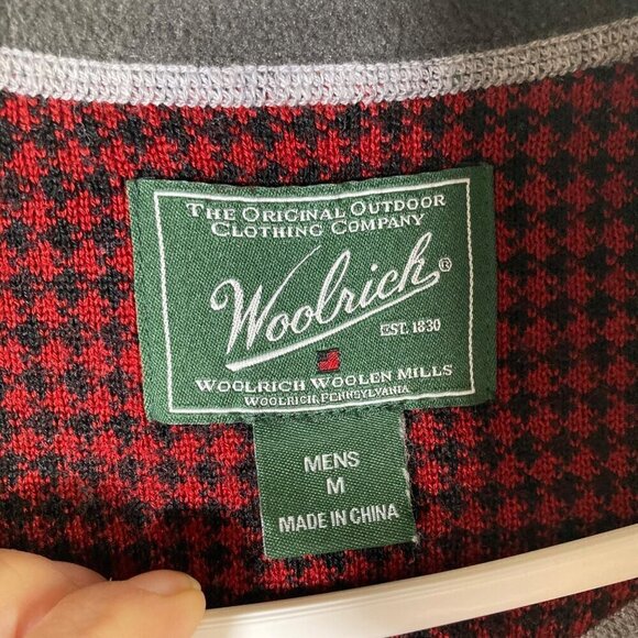 Mens Woolrich 1/4 Zip Wool Blend Sweater Gray M Cotton‎ Nylon Wool - Picture 6 of 7